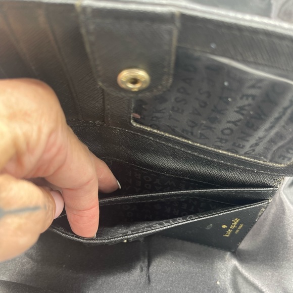 KATE SPADE NEW YORK HOT PINK WALLET WITH ICONIC NAME PLATE IN GOLD TONE - Picture 9 of 17